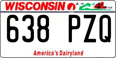 WI license plate 638PZQ