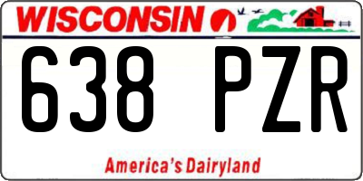 WI license plate 638PZR