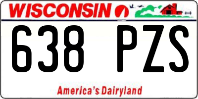 WI license plate 638PZS