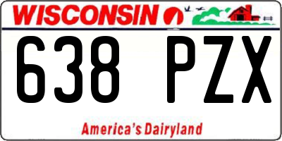 WI license plate 638PZX