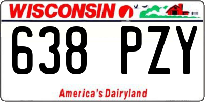 WI license plate 638PZY