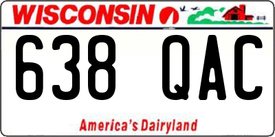 WI license plate 638QAC