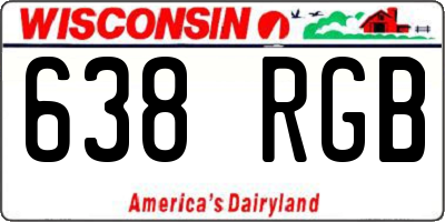 WI license plate 638RGB