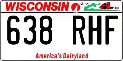 WI license plate 638RHF
