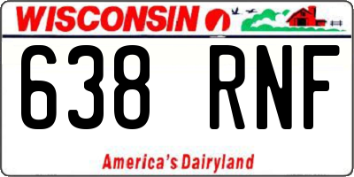 WI license plate 638RNF