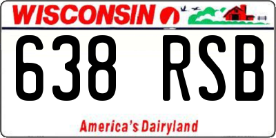 WI license plate 638RSB