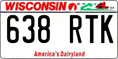 WI license plate 638RTK