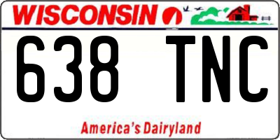 WI license plate 638TNC