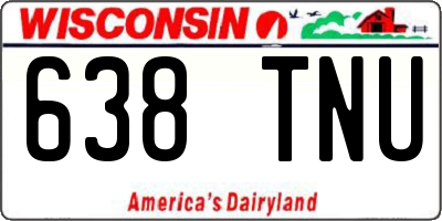 WI license plate 638TNU