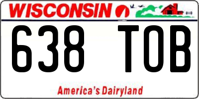 WI license plate 638TOB