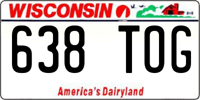 WI license plate 638TOG