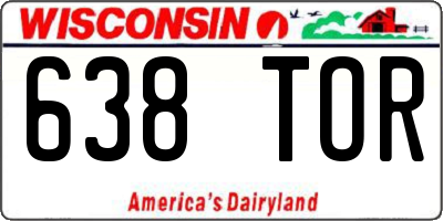 WI license plate 638TOR