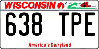 WI license plate 638TPE