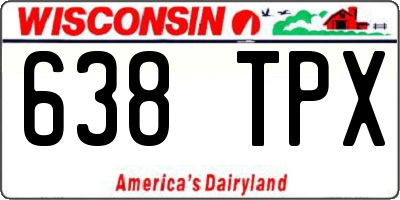 WI license plate 638TPX