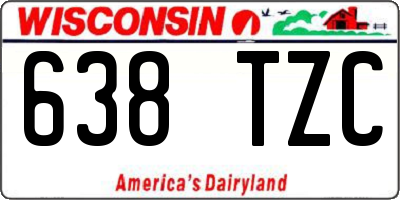 WI license plate 638TZC