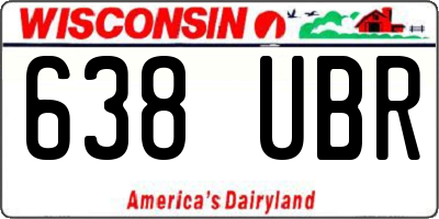 WI license plate 638UBR