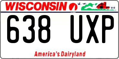 WI license plate 638UXP