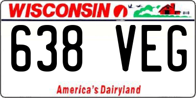 WI license plate 638VEG