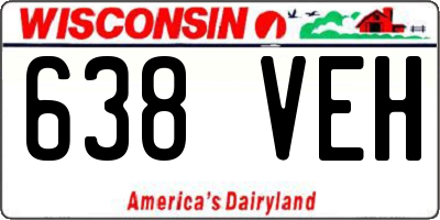 WI license plate 638VEH