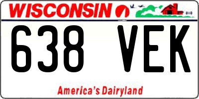 WI license plate 638VEK