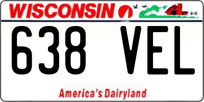 WI license plate 638VEL