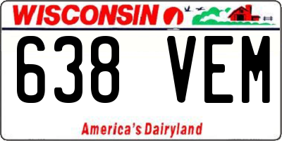 WI license plate 638VEM