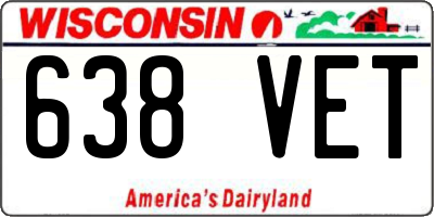 WI license plate 638VET