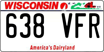 WI license plate 638VFR