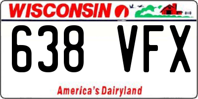 WI license plate 638VFX