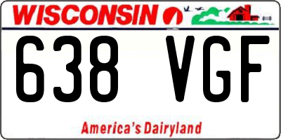 WI license plate 638VGF