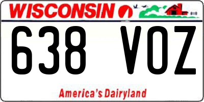 WI license plate 638VOZ