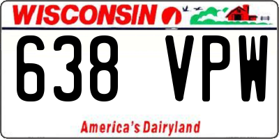 WI license plate 638VPW