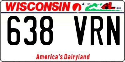 WI license plate 638VRN