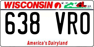 WI license plate 638VRO