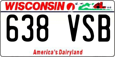 WI license plate 638VSB