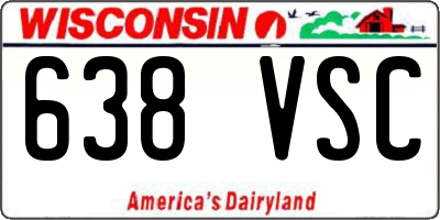 WI license plate 638VSC
