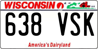 WI license plate 638VSK