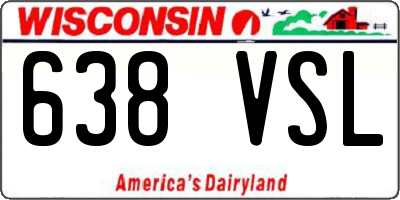 WI license plate 638VSL