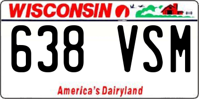 WI license plate 638VSM