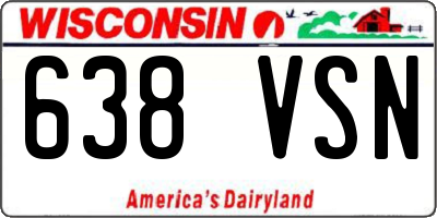 WI license plate 638VSN