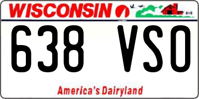 WI license plate 638VSO