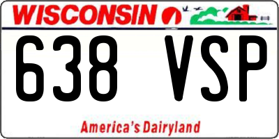 WI license plate 638VSP