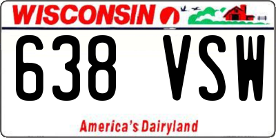WI license plate 638VSW