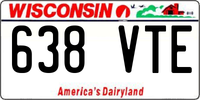 WI license plate 638VTE