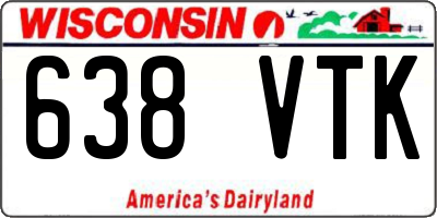 WI license plate 638VTK