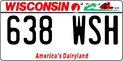 WI license plate 638WSH
