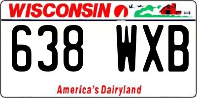 WI license plate 638WXB