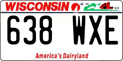 WI license plate 638WXE