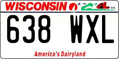WI license plate 638WXL