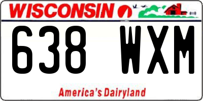 WI license plate 638WXM